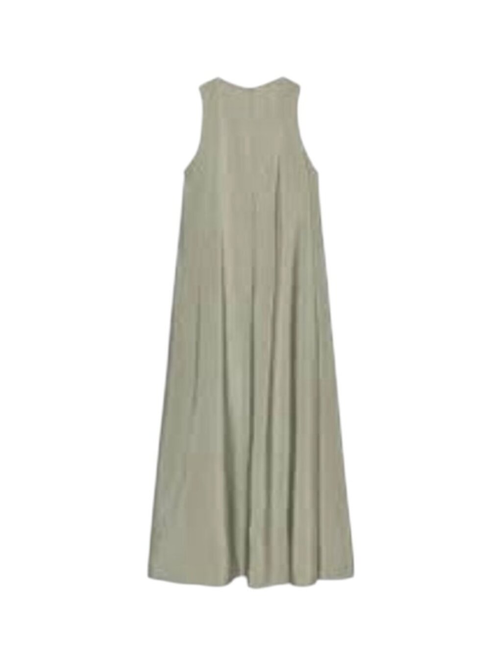 NWT Zara Flowy Long Maxi Dress Womens Small Green Crew Neck Sleeveless NEW